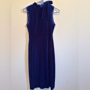 Calvin Klein Royal Blue Velvet Midi Dress